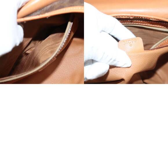 CELINE Macadam Canvas Hand Bag Pvc Leather Brown Gold - Picture 13 of 13